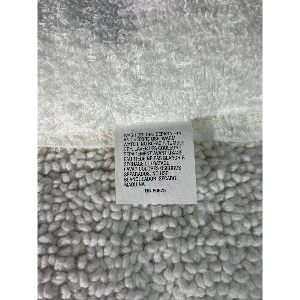 NEW 4-Piece White & Purple Heart Embroidered‎ 100% Cotton Towel Set Made in USA